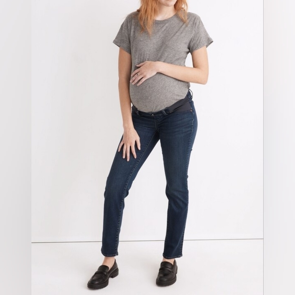 Maternity Side-Panel Stovepipe Jeans in Dahill Wash